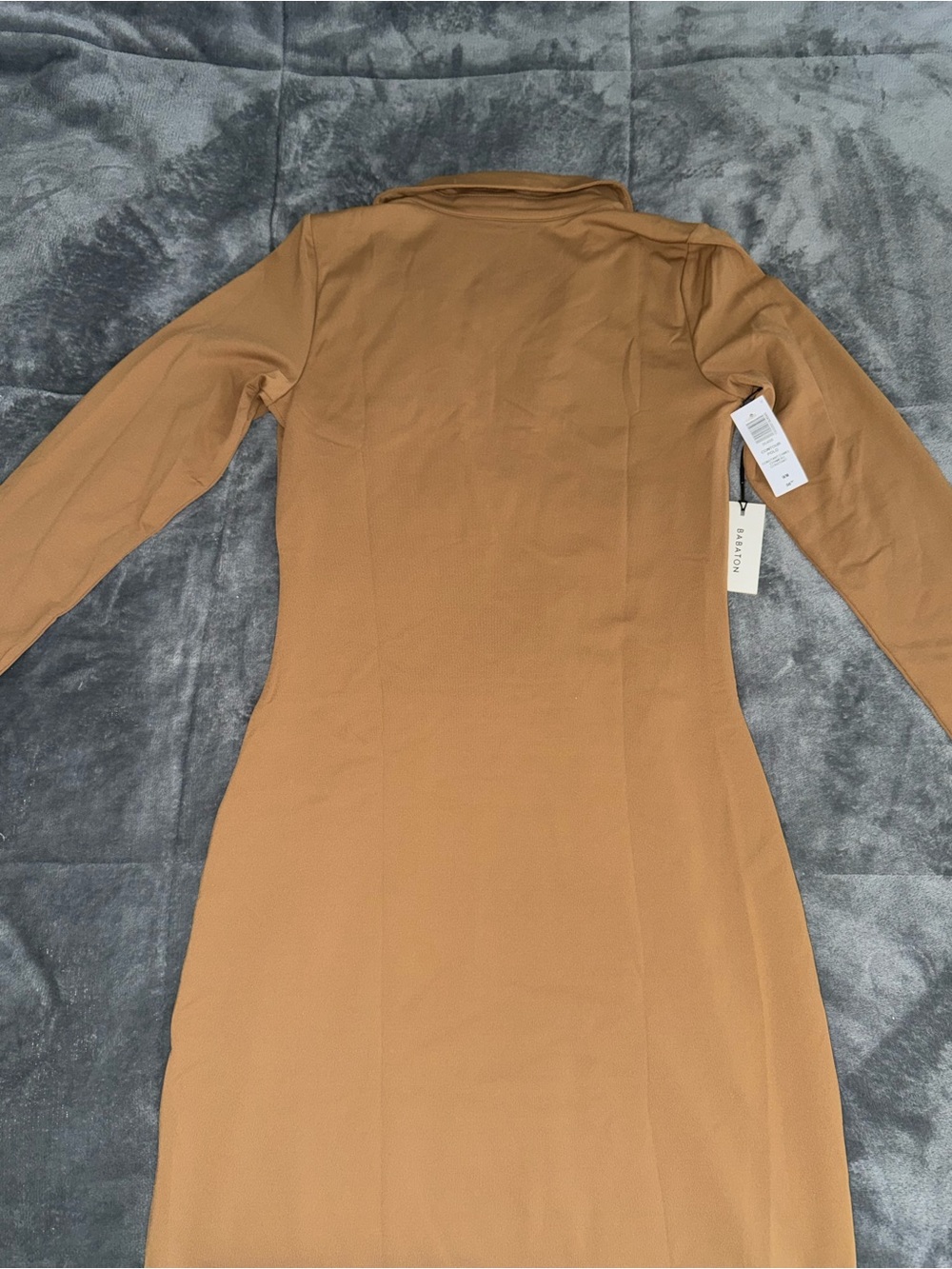 Babaton Long-Sleeve Collared Dress in Caramel - Picture 3 of 5